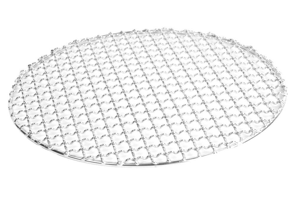Outdoor camping circular portable woven stainless steel barbecue mesh