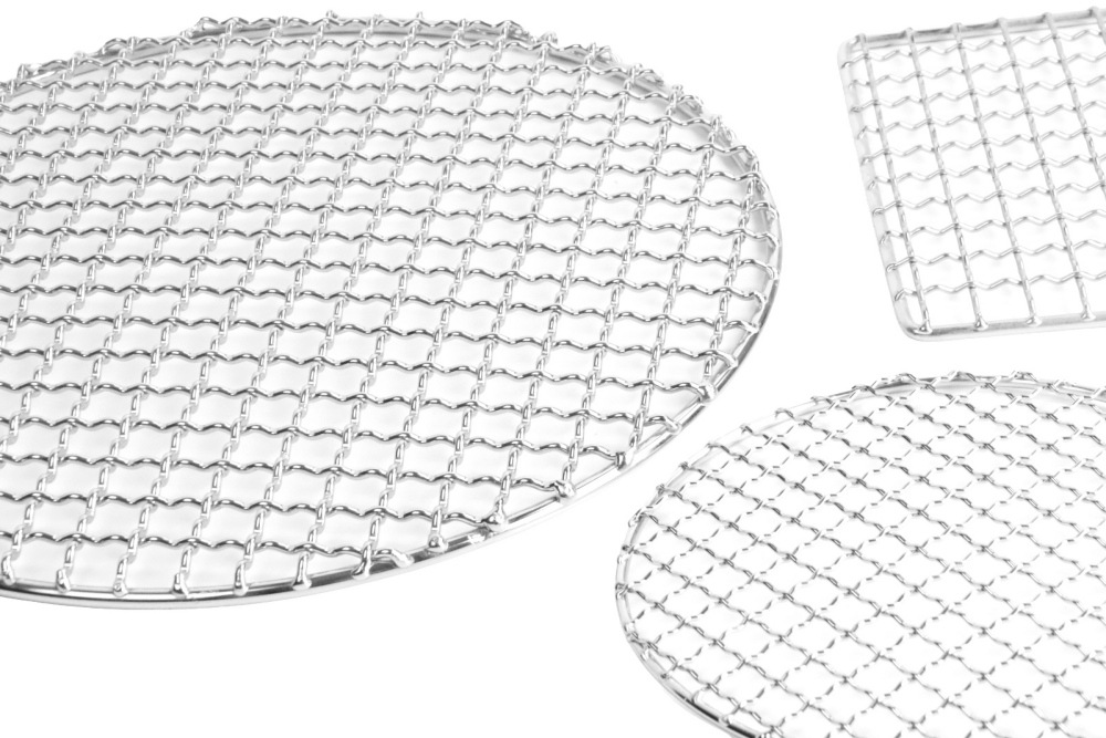 Outdoor camping circular portable woven stainless steel barbecue mesh