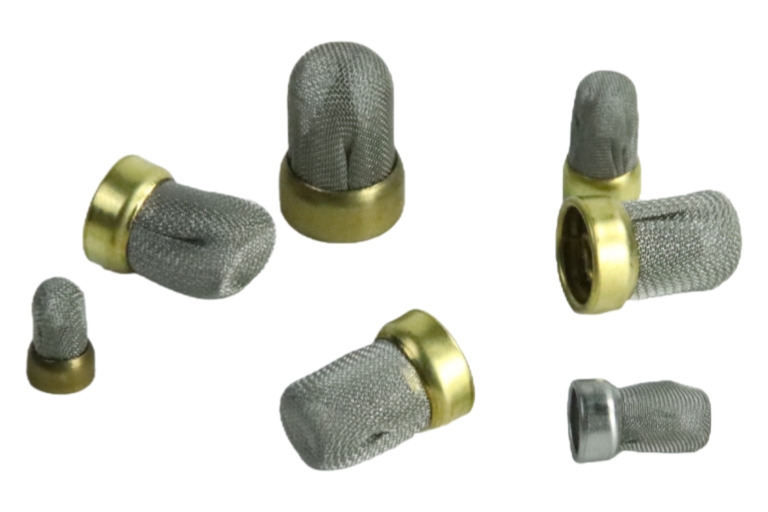 Precision circular brass micro replacement fuel injection filter cap